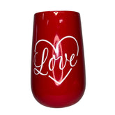 White Chocolate Rose Lollipop Candy Bouquet in Large Red Love Vase